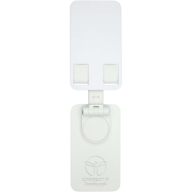 Logotrade promotional merchandise picture of: Alhena recycled plastic foldeable phone holder with metal desk stand