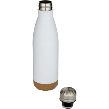 Logotrade promotional merchandise picture of: Cove 500 ml double wall vacuum insulated stainless steel water bottle with cork details