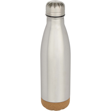 Logo trade promotional items image of: Cove 500 ml double wall vacuum insulated stainless steel water bottle with cork details