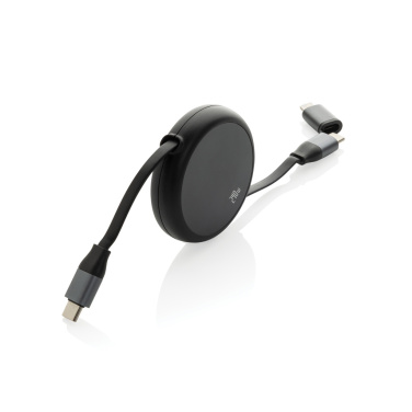 Logo trade advertising products picture of: Terra RCS recycled aluminium retractable 240W 2-in-1 cable