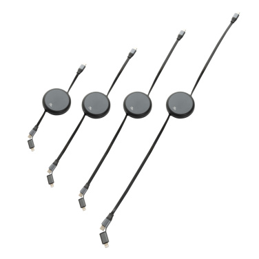 Logotrade promotional merchandise image of: Terra RCS recycled aluminium retractable 240W 2-in-1 cable