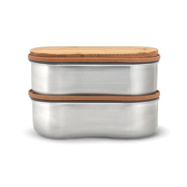 Logo trade promotional gifts picture of: Black+Blum Stainless Steel Double Bento Box