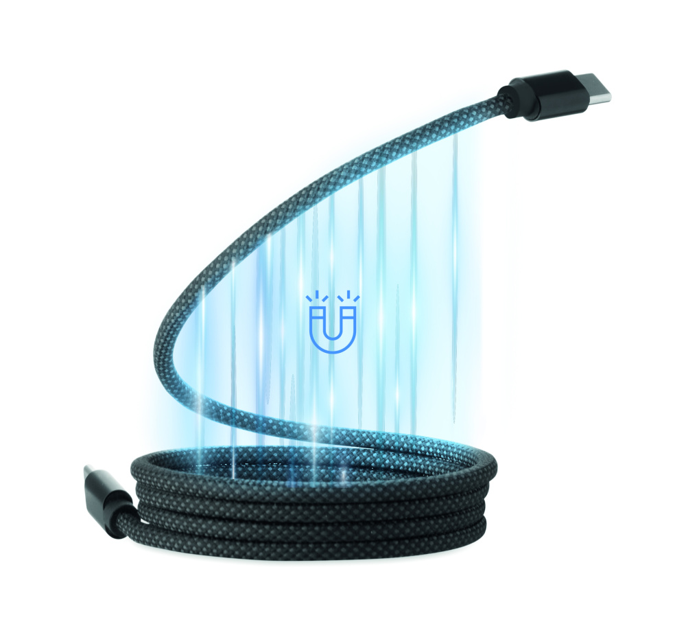 Logo trade promotional gifts image of: Braided magnetic cable in RPET