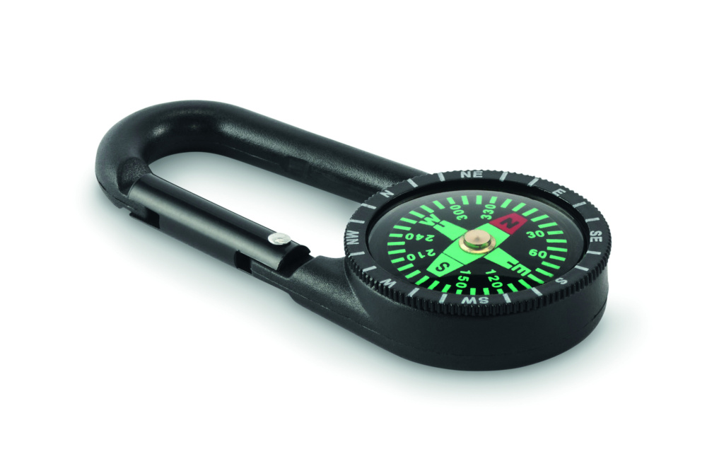 Logo trade promotional item photo of: Outdoor compass with carabiner