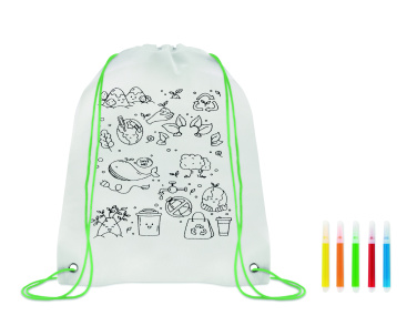 Logo trade promotional item photo of: Non woven kids bag with pens