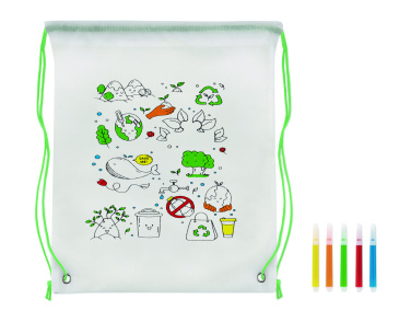 Logo trade promotional gifts picture of: Non woven kids bag with pens