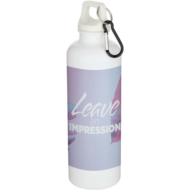 Logo trade promotional item photo of: Oregon 750 ml solid colour RCS recycled plastic water bottle with carabiner