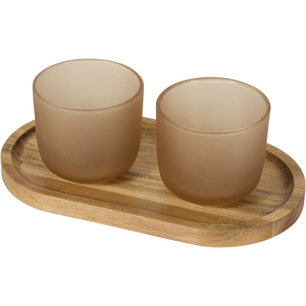 Logotrade promotional product image of: Male wooden serving tray and glass cups set