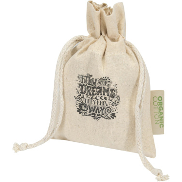 Logo trade business gifts image of: Odisha 140 g/m² OCS organic gift bag - 15 x 10 cm