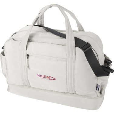 Logo trade promotional items image of: Puffer GRS recycled duffel bag with insulated bottom 30L