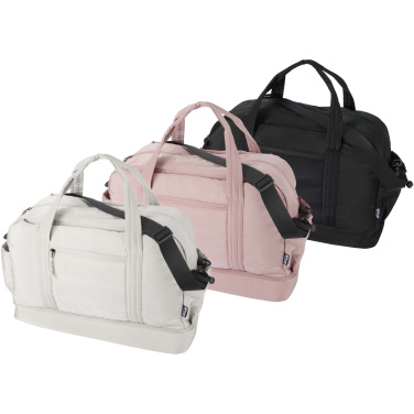 Logo trade advertising products picture of: Puffer GRS recycled duffel bag with insulated bottom 30L