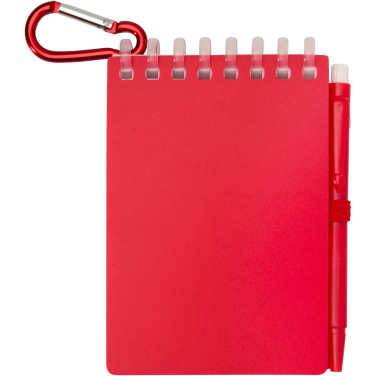 Logo trade promotional products image of: Lig Mini recycled outdoor soft cover notebook and ballpoint pen set (black ink)