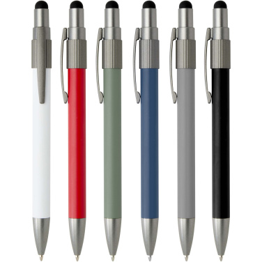 Logo trade promotional gift photo of: Rill RCS recycled ballpoint pen with stylus and fidget spinner (black ink)
