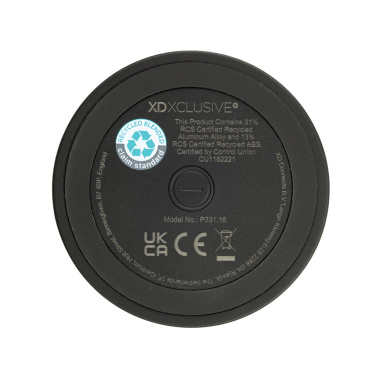 Logo trade promotional item photo of: Nivio RCS recycled aluminum magnetic 5W Speaker