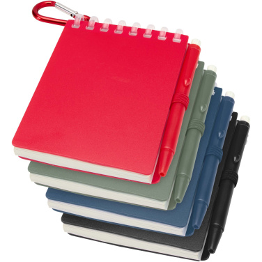 Logo trade business gifts image of: Lig Mini recycled outdoor soft cover notebook and ballpoint pen set (black ink)