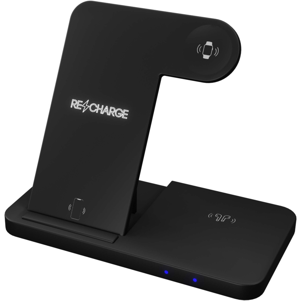 Logo trade promotional giveaways picture of: SCX.design W28 3-in-1 wireless charging base with phone stand