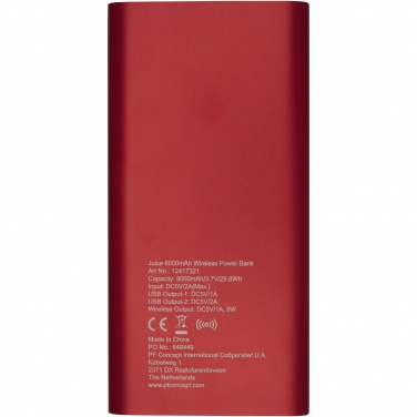 Logo trade reklaamkingitused foto: Juice 8000mAh juhtmevaba toitepank