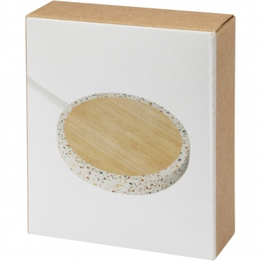 Logo trade ärikingituse pilt: Terrazzo 10W juhtmevaba bambusest laadimisalus