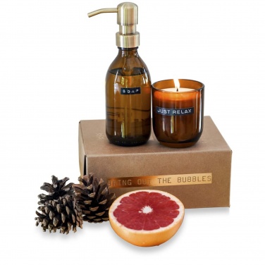 Logo trade firmakingid foto: Wellmark Discovery 200 ml käteseebi dosaator ja 150 g lõhnaküünla komplekt - bambuse lõhn