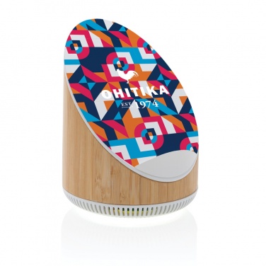 Logo trade firmakingi pilt: Ovate bambusest 5W kõlar koos 15W juhtmevaba laadijaga