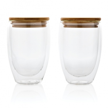 Logotrade reklaamkingituse foto: Klaaside komplekt bambusest kaanega 350 ml