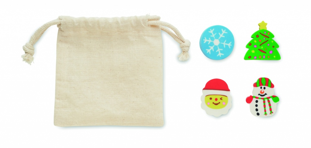 Logotrade reklaamtoote foto: Komplektis 4 jõuluteemalist kustukummi