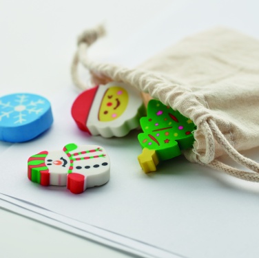 Logotrade reklaamtooted pilt: Komplektis 4 jõuluteemalist kustukummi