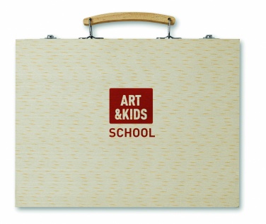 Logotrade firmakingi foto: Kunstniku komplekt puidust karbis