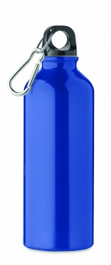 Logo trade ärikingid foto: Taaskasutatud alumiiniumist valmistatud ühekordse seinaga joogipudel 500 ml karabiiniga
