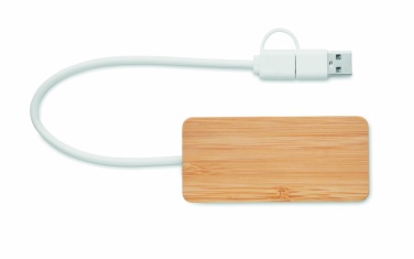 Logo trade firmakingituse pilt: Bambusest USB 3 pordiga jaotur