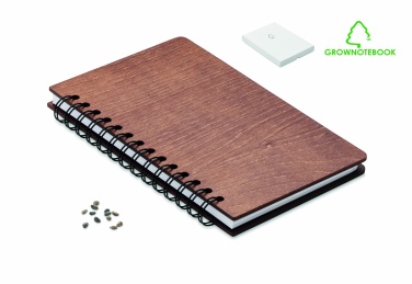 Logo trade firmakingi pilt: A5 kasepuidust märkmik GROWBOOK™