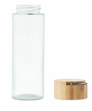 Logotrade reklaamkingitused pilt: Klaaspudel 500ml bambusest kaas