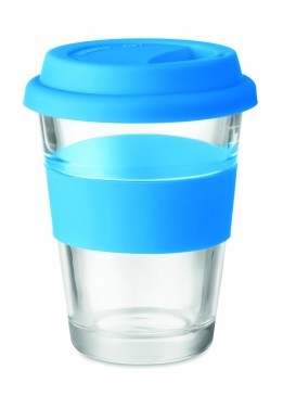 Logotrade ärikingituse foto: Klaasist joogitops kaanega 350 ml