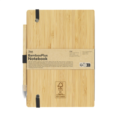 Logotrade ärikingid pilt: BambooPlus paberist märkmik A5 – tindivaba pliiats