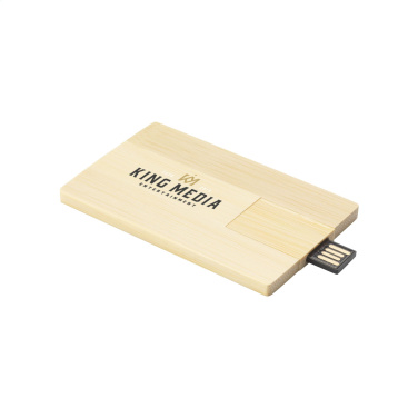 Logotrade ärikingid pilt: Krediitkaardikujuline mälupulk bambusest 64 GB