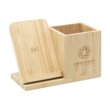 Logotrade reklaamkingituse foto: Bamboo Boss 15W laadija/pliiatsihoidja