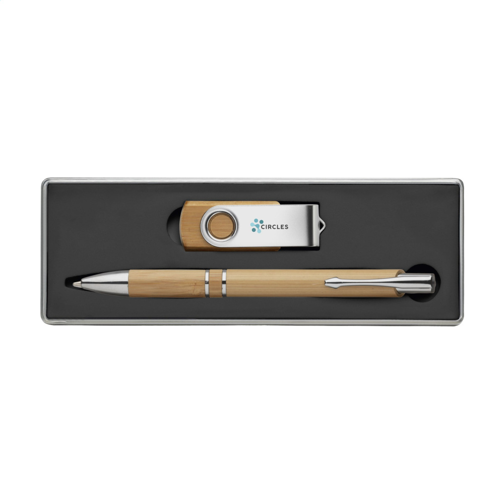 Logo trade meene pilt: Bambusesr Connect kinkekomplekt mälupulgaga 8 GB