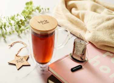 Logo trade firmakingid foto: Topeltseinaga klaasist kruus kaanega 450ml