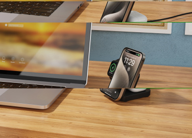 Logotrade reklaamtooted pilt: Urban Vitamin Arcadia RCS plastikust 15W 3in1 magnetiline laadija