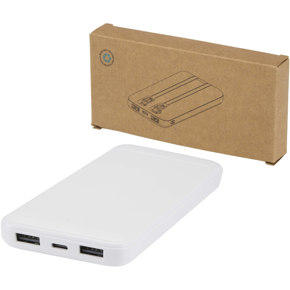Logo trade ärikingi pilt: Adhil 10 000 mAh 10W akupank kahe sisseehitatud kaabliga