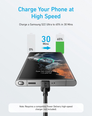 Logotrade ärikingid pilt: Anker USB-C - USB-C kaabel, 1,8 meetrit 60W