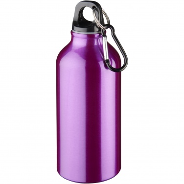 Logotrade mainostuote tuotekuva: Oregon 400 ml:n alumiininen vesipullo karabiinikoukulla