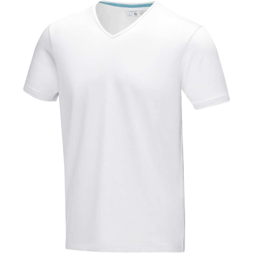 Logotrade mainoslahja tuotekuva: Kawartha short sleeve men's organic V-neck t-shirt
