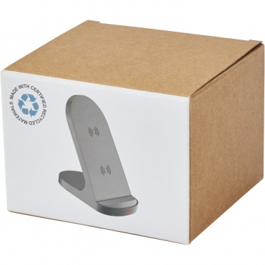 Logo trade mainoslahjat tuotekuva: Loop 15 W:n langaton kaksisuuntainen latausteline RCS-kierrätetystä muovista