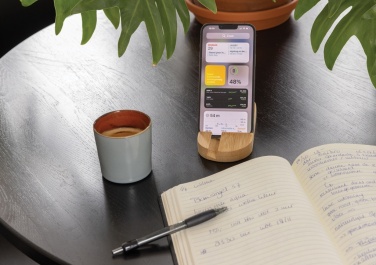 Logo trade mainoslahjat ja liikelahjat kuva: Bambuinen tabletti- ja puhelinpidike