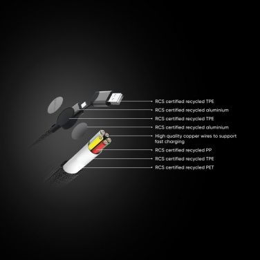 Logo trade mainostuote kuva: Oakland RCS 1.2m 6-in-1 nopean latauksen 45W kaapeli