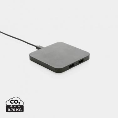 Logo trade liikelahjat mainoslahjat kuva: RCS 10W langaton laturi USB porteilla kierrätetystä muovista