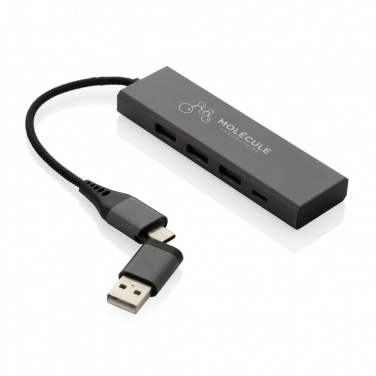 Logotrade liikelahjat mainoslahjat tuotekuva: Terra RCS alumiininen USB-hub 3 portilla
