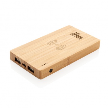 Logotrade mainoslahja tuotekuva: Bamboo 4000 mAh:n langaton 5W varavirtalähde