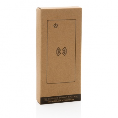 Logo trade mainostuote kuva: 8000 mAh varavirtalähde bambusta